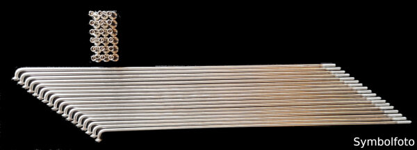 Set 18x Speiche, 12G, 242 mm, mit 13G Nippel, silber