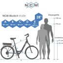 NCM Munich 28&quot; E-Bike, Citybike, wei&szlig;